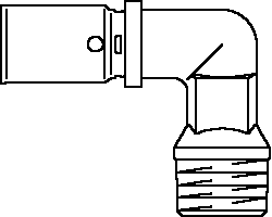 Прессовый угольник-переход с наружной резьбой Oventrop