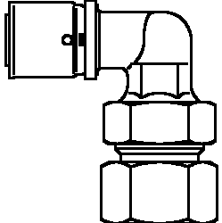 Прессовый угольник с резьбовым соединением со внутренней резьбой Oventrop