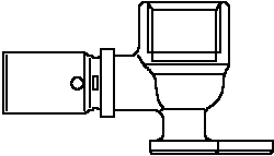 Прессовый отвод 90 градусов Oventrop с креплением, уменьшенный размер