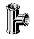 Тройник с внутренней резьбой с трех сторон, бронза