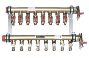 Промышленный коллектор REHAU 1 1/2", евроконус для подключения труб 17 х 2,0 и 20 х 2,0*